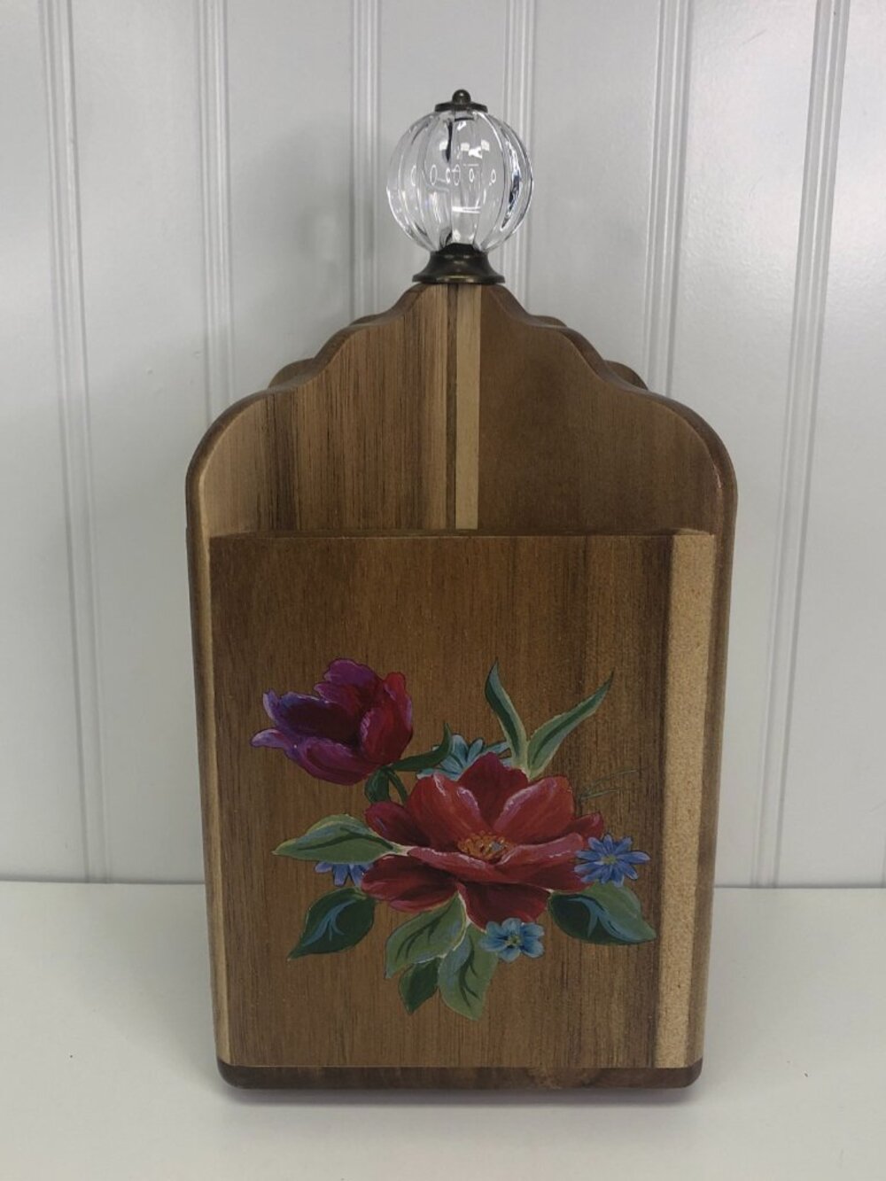 Pioneer Woman Spring Bouquet 4 Section Acacia Wood Utensil Holder Floral